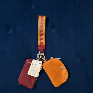 Lululemon Burgundy and Orange Keychain Set